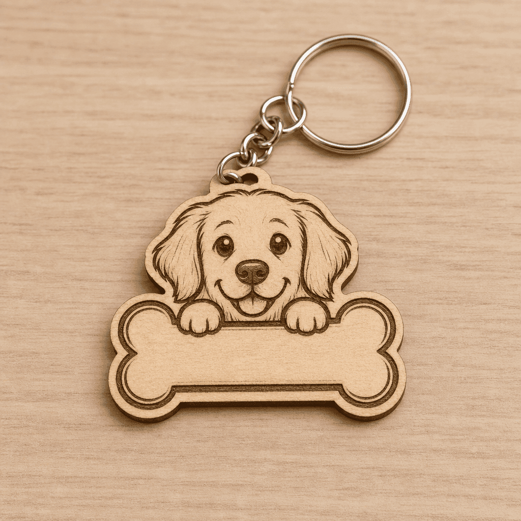 Llavero Golden Retriever personalizado — Llaveros artesanal de El Rincón de Marfil