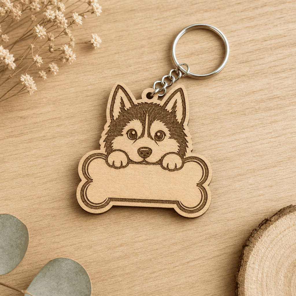Llavero Husky personalizado — Llaveros artesanal de El Rincón de Marfil