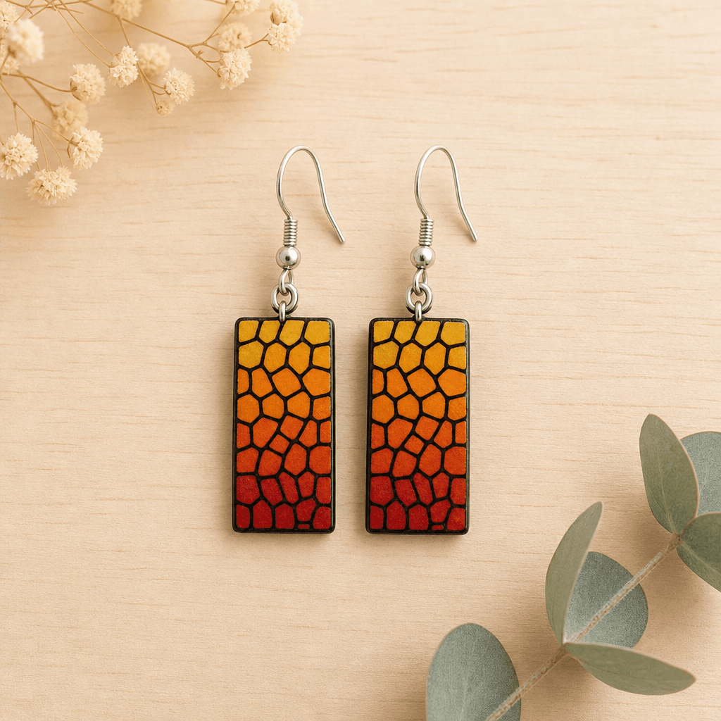 Pendientes atardecer mosaico — Bisutería artesanal de El Rincón de Marfil